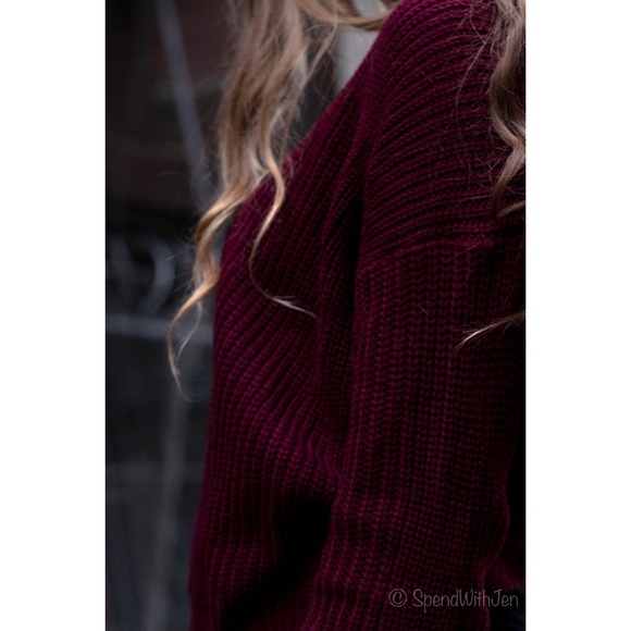 Open Back Twisted Knot Back Comfy Sweater - Picture 6 of 8